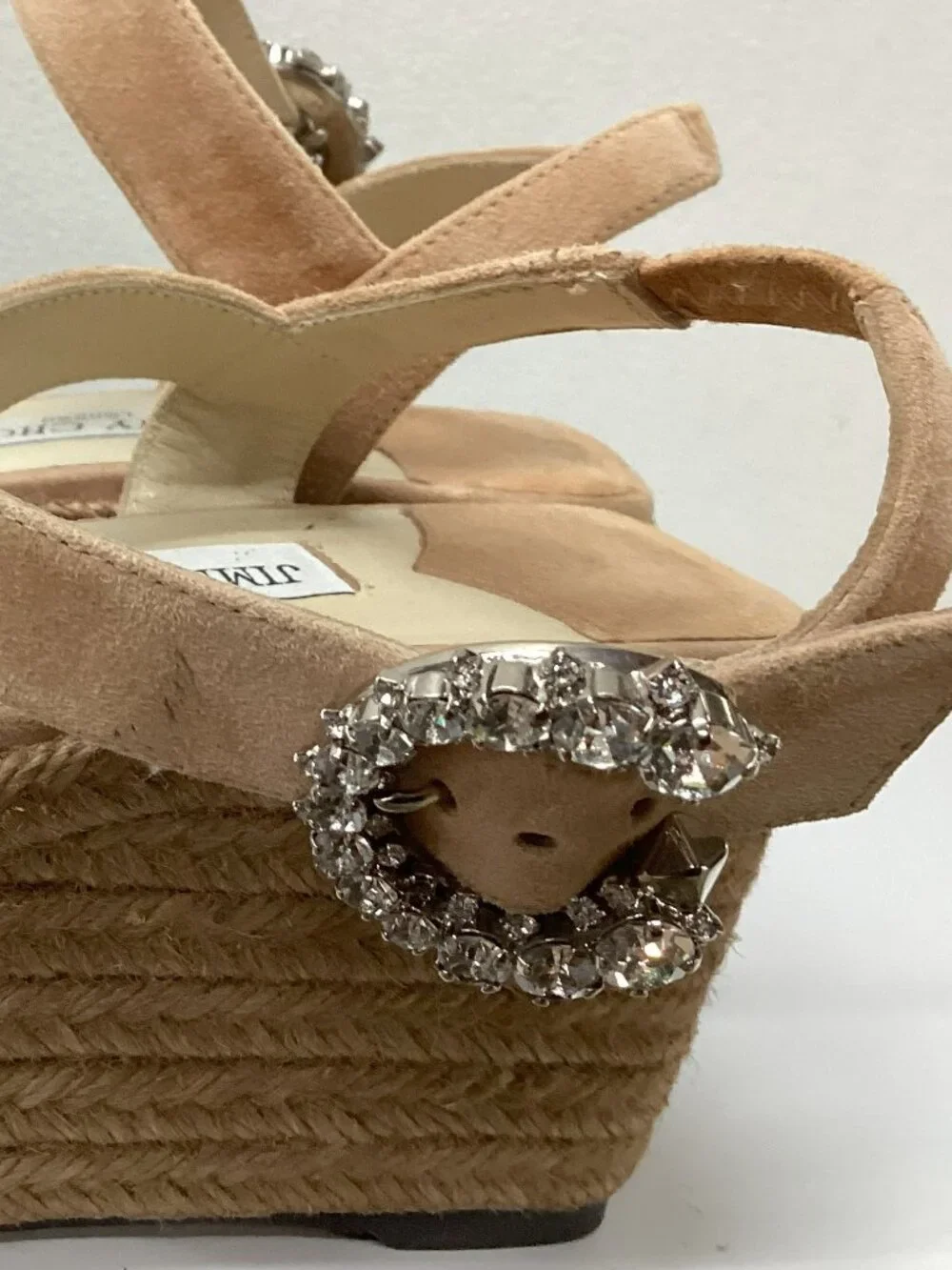 Jimmy Choo Mirabelle 70 Crystal Embellished Espadrille Wedge Sandals